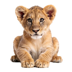 Obraz premium Lion cub isolated on transparent background