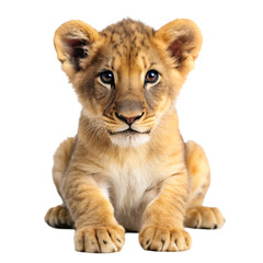 Obraz premium Lion cub isolated on transparent background