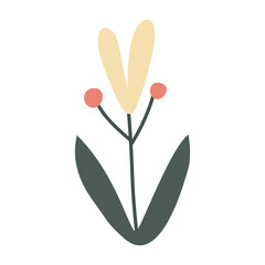 Flower. Cute illustration, vector, color, simple