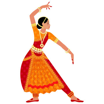Girl dancing in indian costume