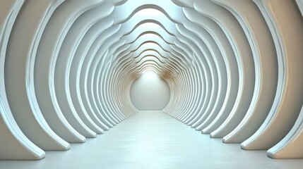 Abstract Futuristic Design with Hexagonal Shapes on White Background
