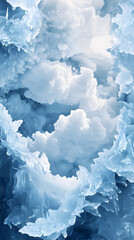 Obraz premium A sea of ice and snow, close-up view 