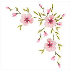 Watercolor Flower Corner Frames