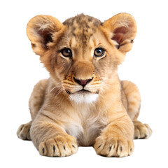 Obraz premium Lion cub isolated on transparent background