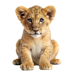 Obraz premium Lion cub isolated on transparent background