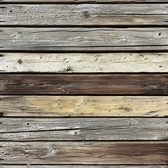 Obraz premium Weathered Wooden Plank Texture Ai Generative Top View
