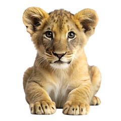 Fototapeta premium Lion cub isolated on transparent background