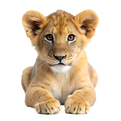 Obraz premium Lion cub isolated on transparent background