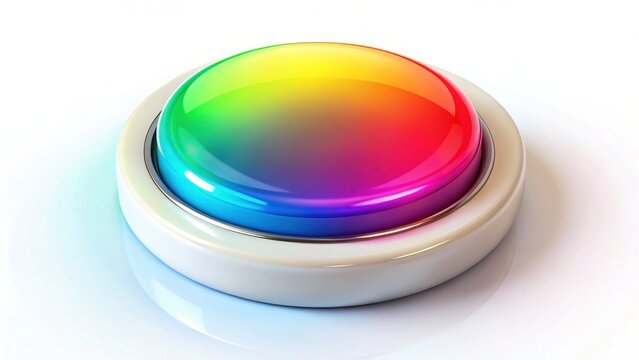 Glowing Button in Vivid White