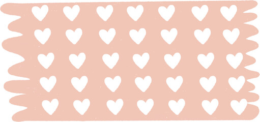Pastel pink label tag with cute heart pattern, perfect for journaling, scrapbooking, and digital design.