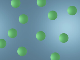 緑色の球体が並ぶ抽象背景。
