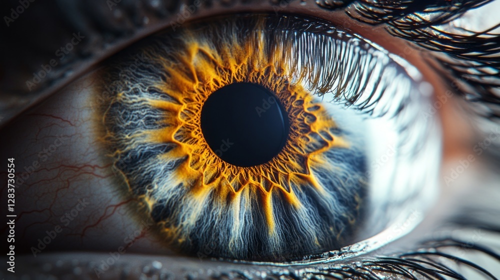 Poster A mesmerizing eye captures the viewer's attention with its radiant patterns and vivid colors