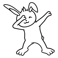 Bunny Dabbing Dab Dance Pose Dancing Party Funny Design Lover Art Vector Illustration Card T-Shirt Poster Sticker Graphic Print Decorative Drawing Isolated Logo Decoration Symbol Creative Cool Style
