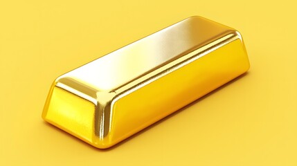 Polished Gold Bar on Pastel Colored Minimalist Background
