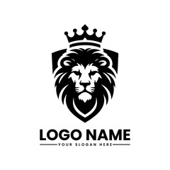 Lion Head with Crown Logo | Majestic Vector Emblem | Royal Animal Mascot Design