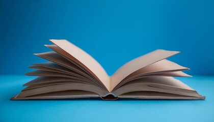 Fototapeta premium open book on blue background