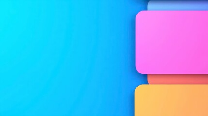Colorful abstract background with rounded rectangles in pink, yellow, and blue shades. Perfect for modern design projects