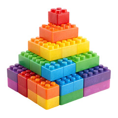 Fototapeta premium 3D rendering of construction blocks in different colors