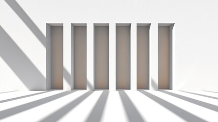 Minimalist White Background with Soft Shadows and Gradient Effect