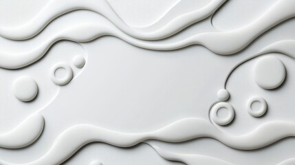 Minimalist White Background with Soft Shadows and Fluid Shapes