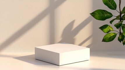 Minimalist White Background with Soft Shadows and Gradient Effects