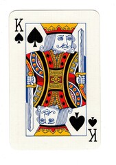 A vintage spades playing card on a white background.