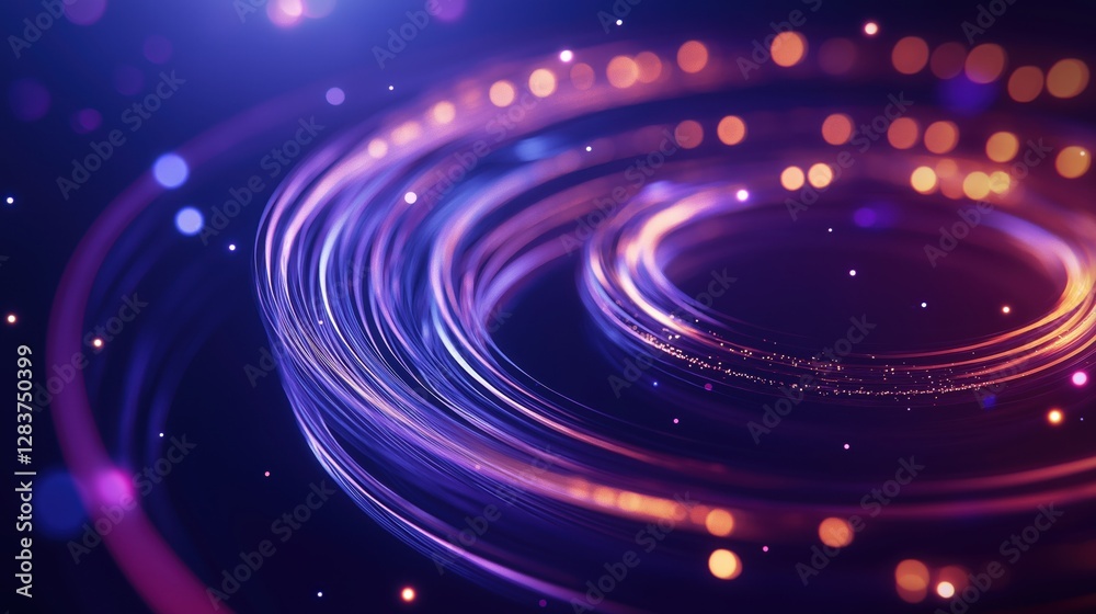 Poster vibrant digital visualization of particle acceleration in abstract space