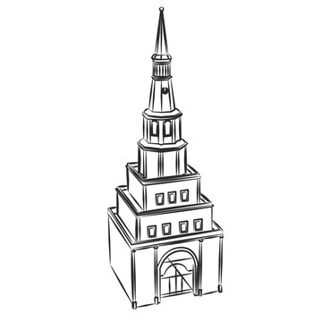Kazan Syuyumbike Tower Line Drawing
