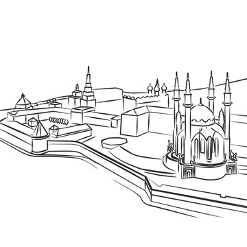 Kazan Fortress Line Drawing