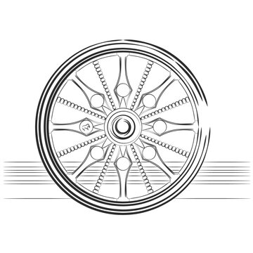 Konark Sun Temple Line Illustration