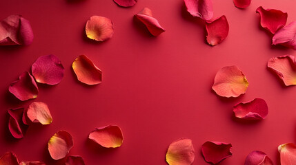 Delicate rose petals falling romantic atmosphere still life photography soft light background aesthetic beauty