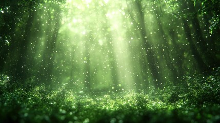 Sunlight streams through enchanted forest