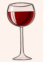 glass of wine digital illustration JPG