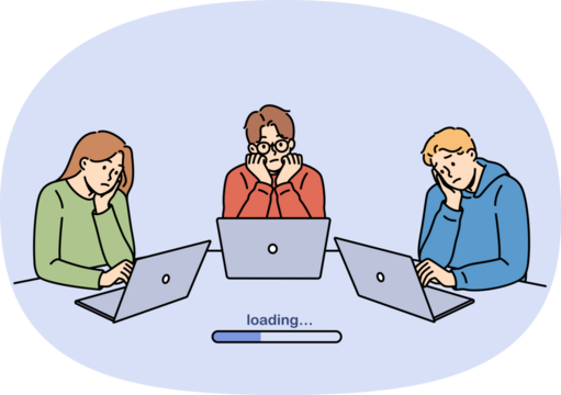 Poor internet speed frustrates students using laptops and waiting for educational apps to load. Slow internet speed reduces team productivity, idle due to software or website freezes