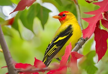 red and yellow bird