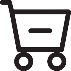 shopping cart symbol,simple geometric shapes, thin lines, e-commerce concept, vector graphic, negative space design, flat design, abstract