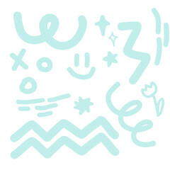 doodle sparkle png set