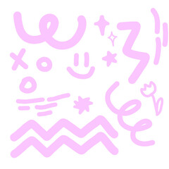 doodle sparkle png set
