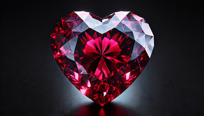 ルビー宝石のハートシェイプカットの輝き3