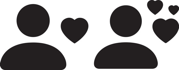 User, man with heart vector icon