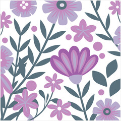 floral pattern with flowers,Hand-drawn botanical element,Vector illustration doodle background. 