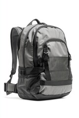 Naklejka premium Isolated Gray Pack in Side Perspective - Ideal for Travel, Work, or School