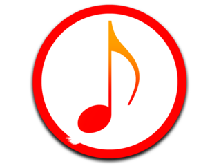 Musical note icon on transparent background. Musical note icon