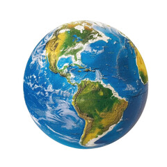 Fototapeta premium detailed globe showing Americas, oceans, and topographical features, symbolizing global awareness and geography
