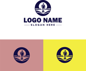 Scuba Diving icon Underwater diving Deep-sea exploration Subaquatic exploration flat logo sign symbol editable vector