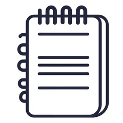 A simple spiral-bound notebook with blank lines for writing notes or ideas.