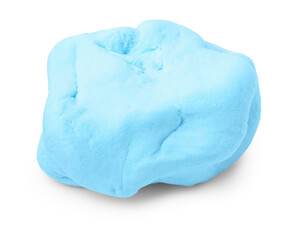Light blue play dough isolated on white