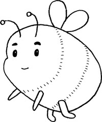 Cute Bee Illustration Clipart