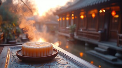 Sunrise tea ceremony in Chinese garden