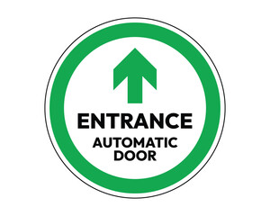 Entrance Automatic Door Sign Direction Indicator High Quality Vector